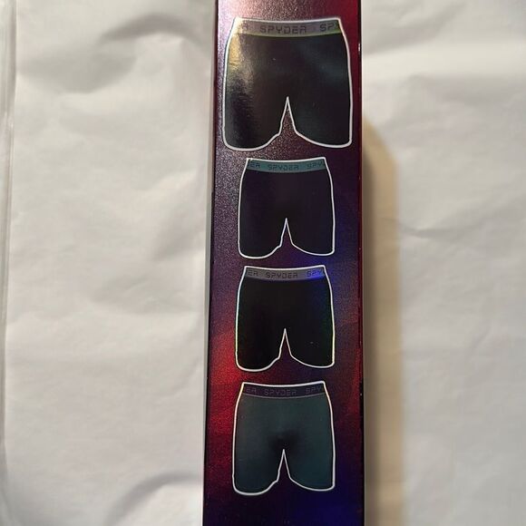 Spyder M Performance Boxer Briefs Polyester Spandex Lightweight Pack of 4 - Picture 9 of 11